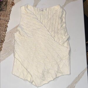 BEIGE BOTANY Ivory Crossover Sweater sleeveless. Size L